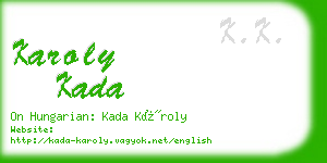 karoly kada business card